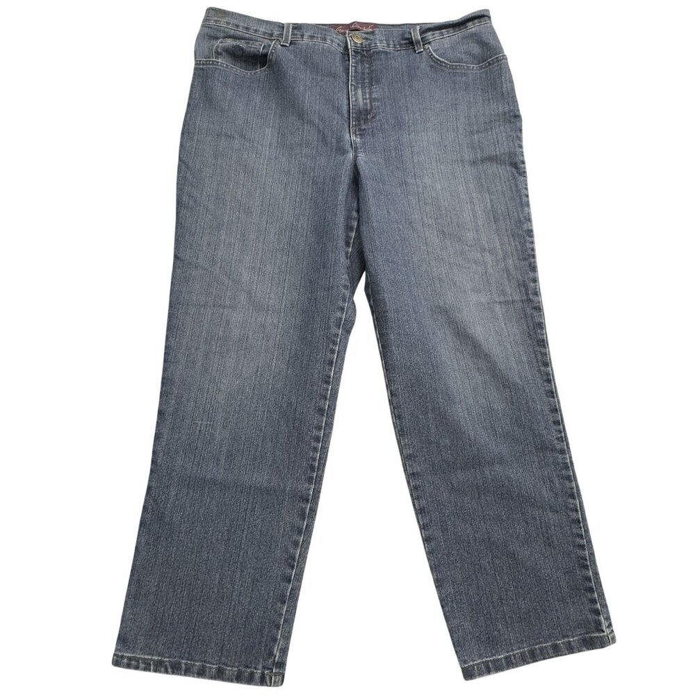 Gloria Vanderbilt Womens Amanda Jeans Size 18 Short Straight Leg Denim Blue
